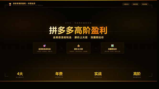 拼多多高阶盈利年费会员(更新3月31-8楼易