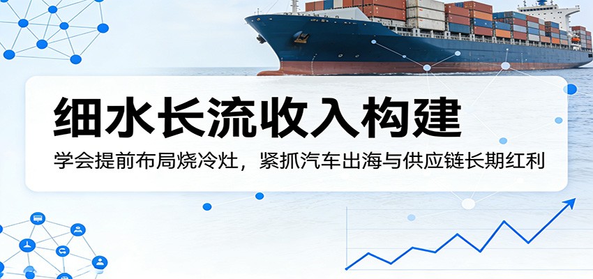 付费文章:细水长流收入构建,学会提前布局烧冷灶,紧抓汽车出海与供应链长期红利-皓哥创业笔记