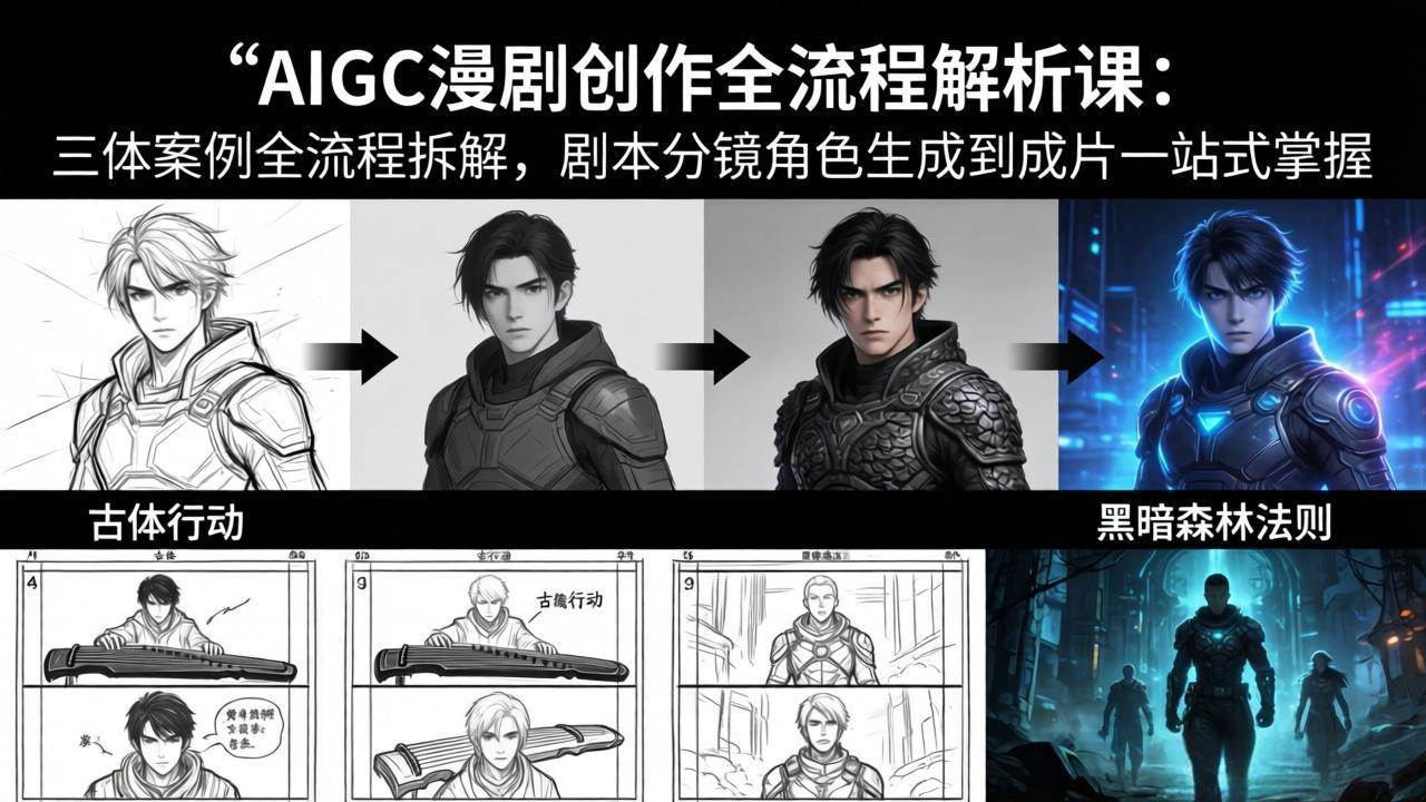 （17879期）AIGC漫剧创作全流程解析课：三体案例全流程拆解，剧本分镜角色生成到成片一站式掌握-邪修侠 - 演示