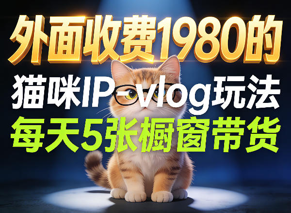 宠物赛道猫咪IP-vlog玩法，26条视频涨粉29W，每天5张橱窗带货拆解-小白项目网