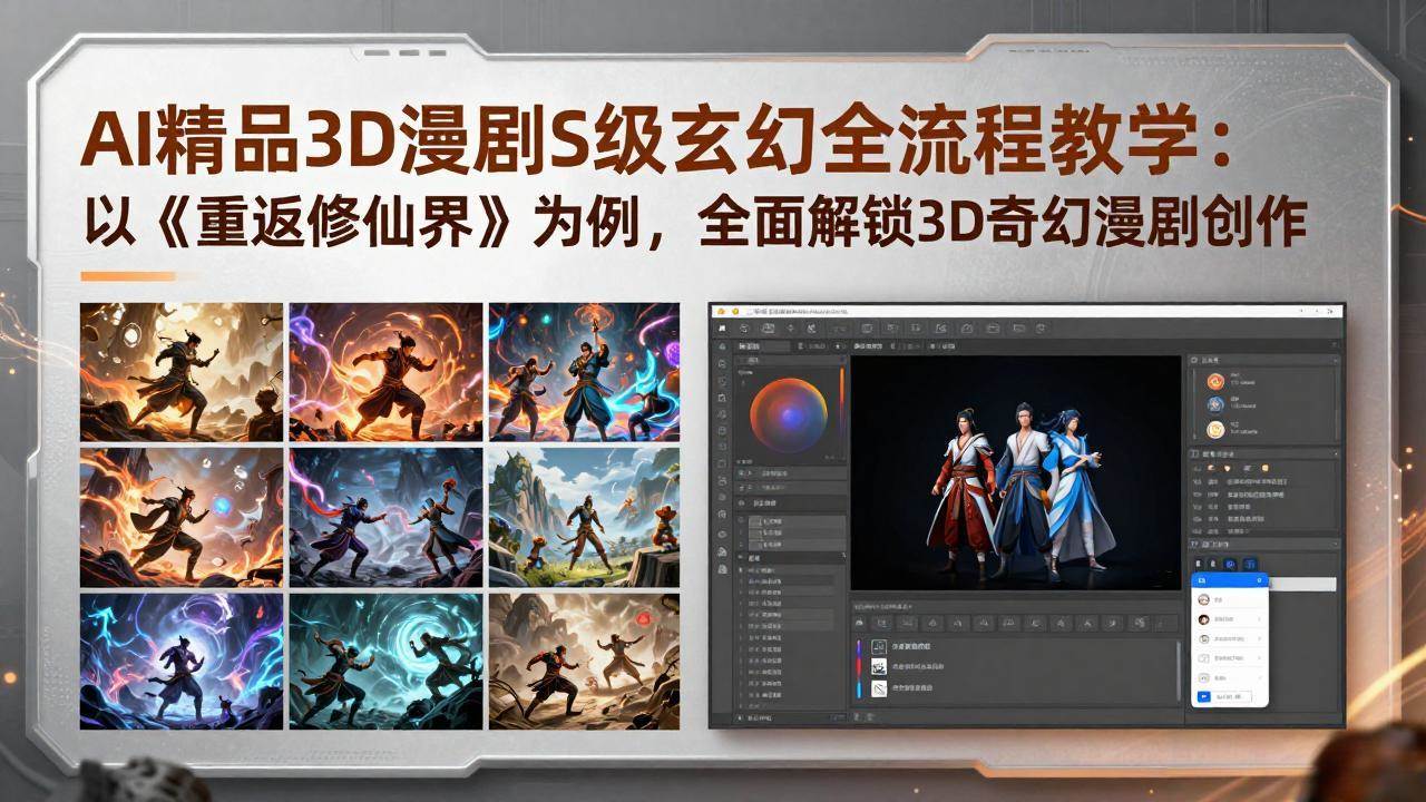 （17882期）AI精品3D漫剧S级玄幻全流程教学：以《重返修仙界》为例，全面解锁3D奇幻漫剧创作-邪修侠 - 演示