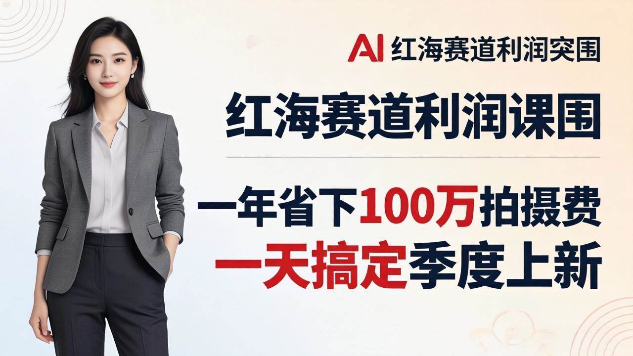 （17884期）服装老板AI模特图课：一年省下100万拍摄费，一天搞定季度上新，红海赛道利润突围-优优云网创