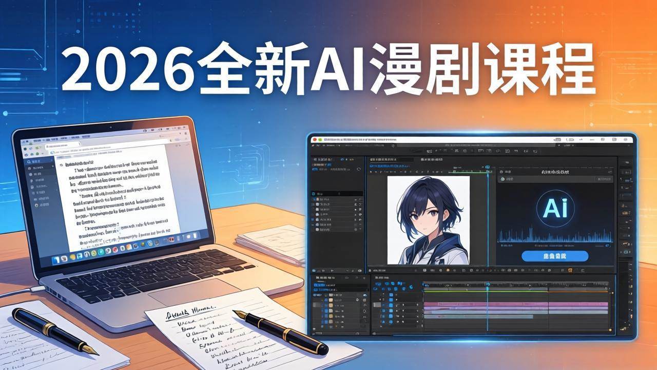 (17893期)2026全新AI漫剧课程:覆盖创作全链路,教你写作分镜剪辑配音一站式打造漫剧作品-皓哥创业笔记