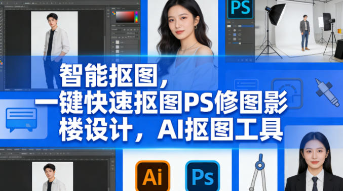 智能抠图，一键快速抠图PS修图影楼设计，AI抠图工具-皓哥创业笔记