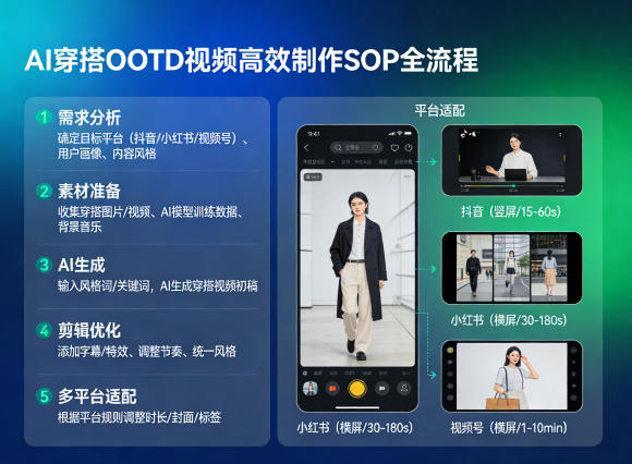 AI穿搭OOTD视频高效制作SOP全流程，适配抖音小红书视频号全平台-小白项目网