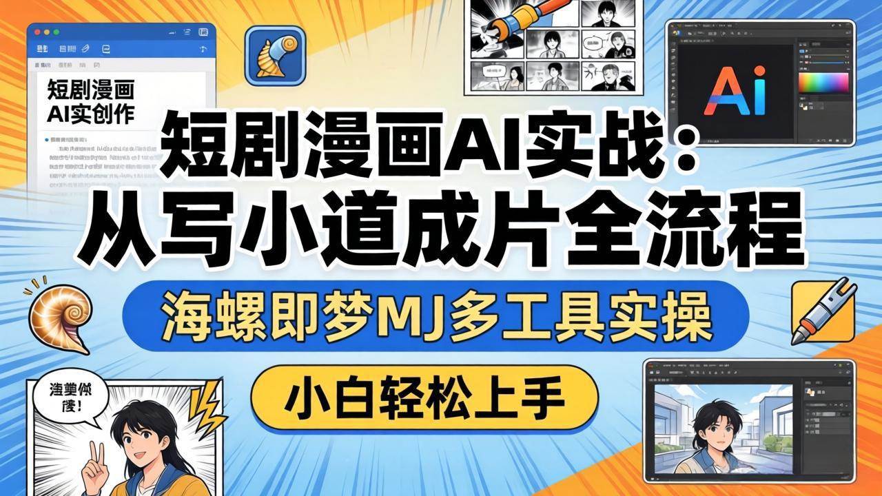 （17945期）短剧漫画AI实战：从写小说到成片全流程，海螺即梦MJ多工具实操，小白轻松上手-小白项目网