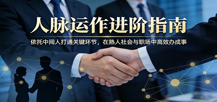 付费文章:人脉运作进阶指南,依托中间人打通关键环节,在熟人社会与职场中高效办成事-领学通