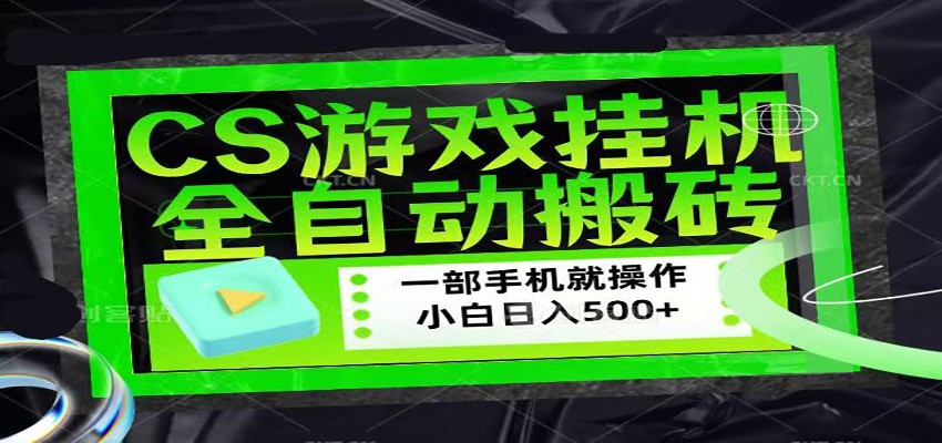 CSGO游戏挂机捡漏搬砖，超稳定的项目，带领1000+小白实现日入500+-怪兽网创俱乐部