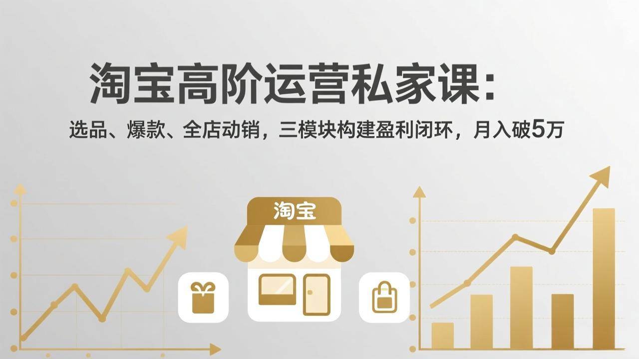 (17944期)淘宝高阶运营私家课(更新26年4月):选品、爆款、全店动销,三模块构建盈利闭环,月入破5万-优优云网创