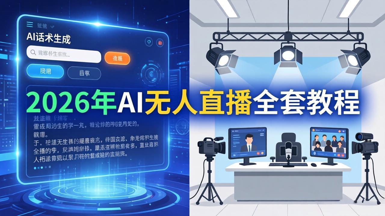 2026年AI无人直播全套教程：OBS安装+软件配置+直播间搭建+话术生成+一键开播实操-小白项目网