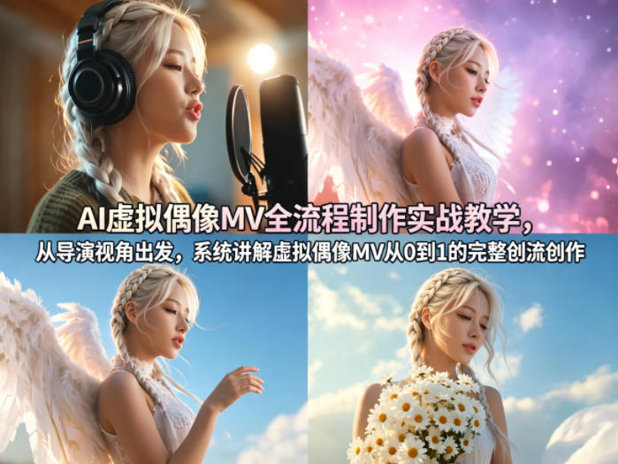 AI虚拟偶像MV全流程制作实战教学，从导演视角出发，系统讲解虚拟偶像MV从0到1的完整创作流程-怪兽网创俱乐部