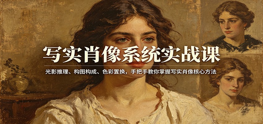写实肖像系统实战课：光影推理、构图构成、色彩置换，手把手教你掌握写实肖像核心方法-智云网