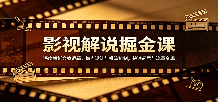 影视解说掘金课：深度解析文案逻辑、槽点设计与推流机制，快速起号与流量变现-怪兽网创俱乐部