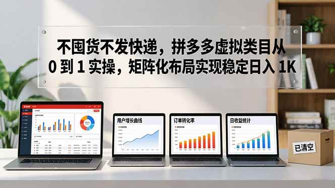（17989期）不囤货不发快递，拼多多虚拟类目从 0 到 1 实操，矩阵化布局实现稳定日入 1K-极栈网络