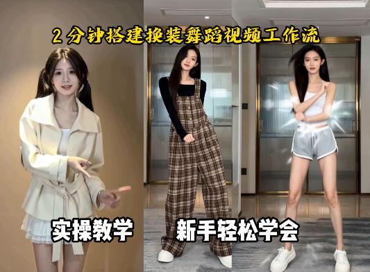 通过Coze工作流，制作《跳舞卡点换装视频》，两分钟制作完成，从0到1演示搭建过程-小白项目网