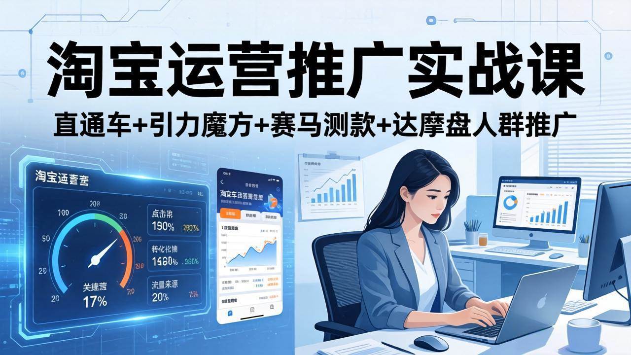 （18029期）淘宝运营推广实战课（更新26年4月）直通车+引力魔方+赛马测款+达摩盘人群推广等-邪修侠 - 演示