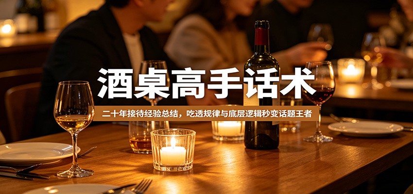 酒桌高手话术：二十年接待经验总结，吃透规律与底层逻辑秒变话题王者-怪兽网创俱乐部