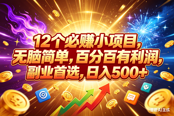 （18062期）12个必赚小项目，百分百赚米，无脑简单，副业首选，日入500+-邪修侠 - 演示