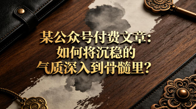某公众号付费文章：如何将沉稳的气质深入到骨髓里？-小白项目网