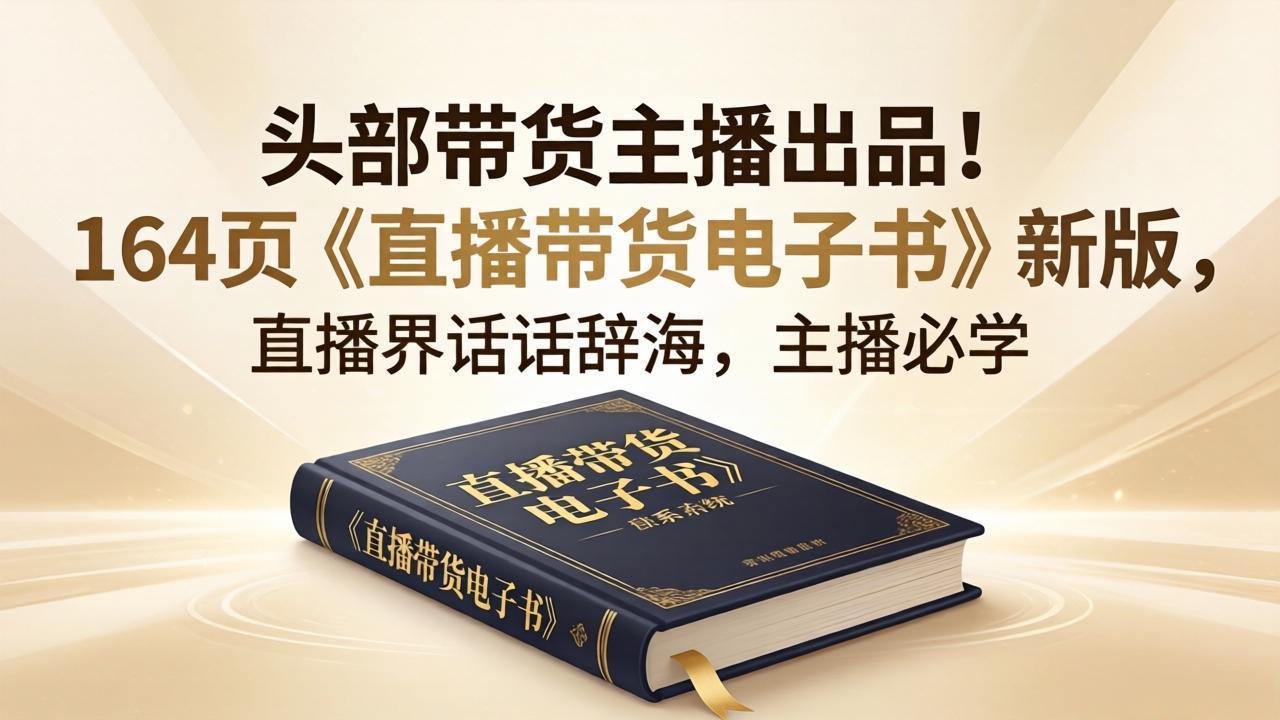 头部带货主播出品！164页《直播带货电子书》新版，直播界话术辞海，主播必学-多课资源站