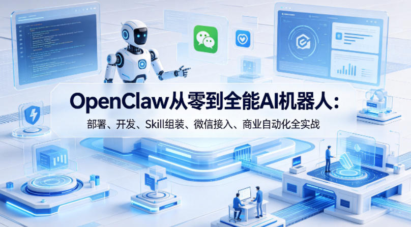 OpenClaw从零到全能AI机器人：部署、开发、Skill组装、微信接入、商业自动化全实战-多课资源站