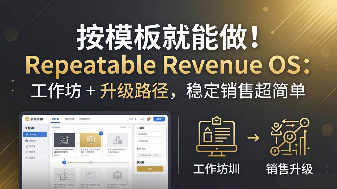 (18085期)按模板就能做!Repeatable Revenue OS:工作坊 + 升级路径,稳定销售超简单-邪修侠 - 演示