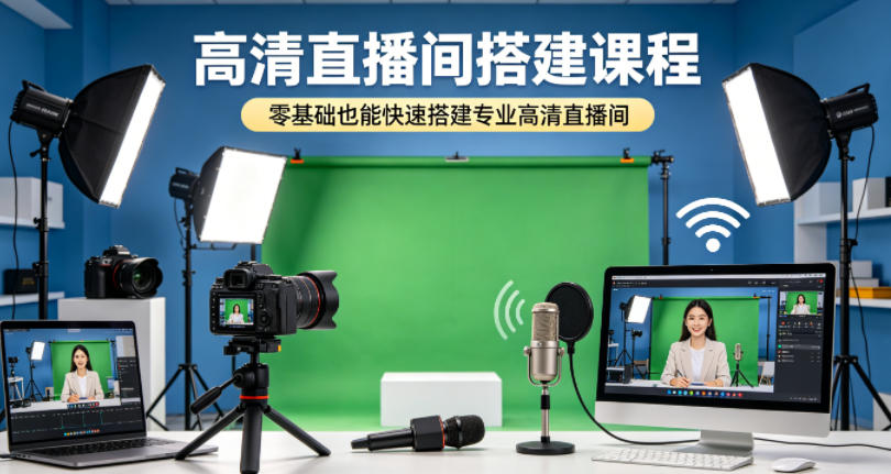 高清直播间搭建课程，零基础也能快速搭建专业高清直播间-小白项目网