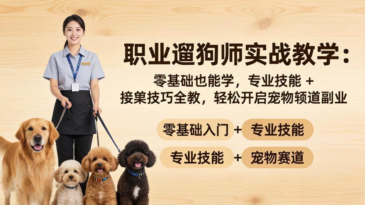 (18115期)职业遛狗师实战教学:零基础也能学,专业技能 + 接单技巧全教,轻松开启宠物赛道副业-邪修侠 - 演示
