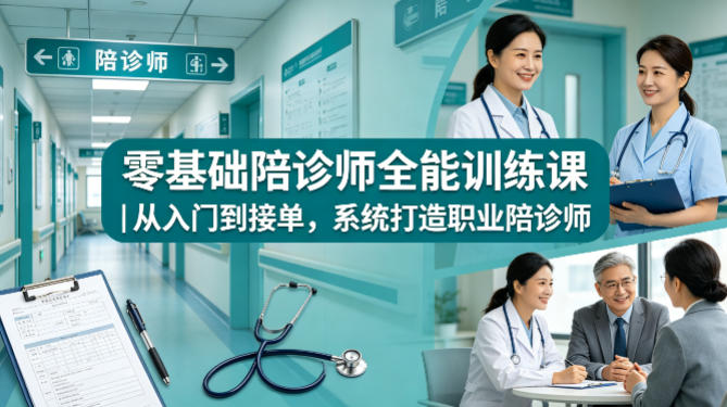 零基础陪诊师全能训练课｜从入门到接单，系统打造职业陪诊师-小小石博客