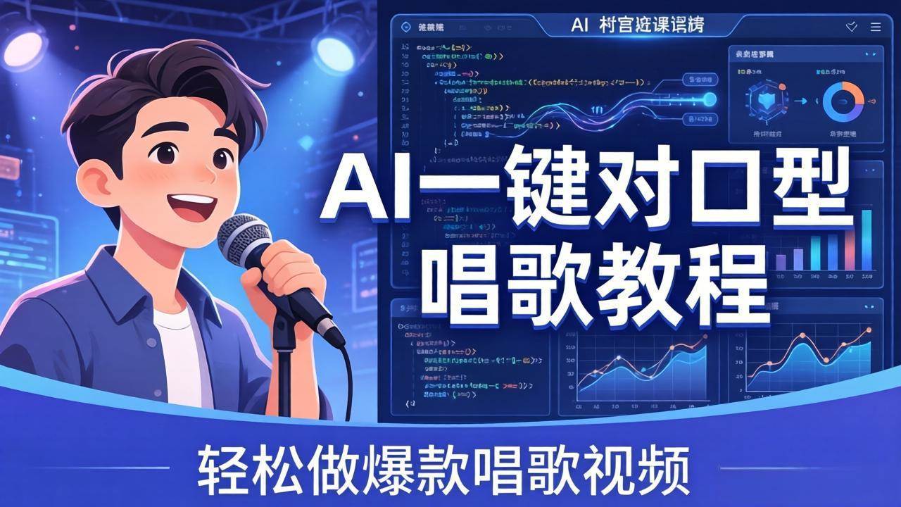 （18118期） AI一键对口型唱歌教程：零基础也能学，素材准备+模型训练+音色转换，轻松做爆款唱歌视频-小白项目网