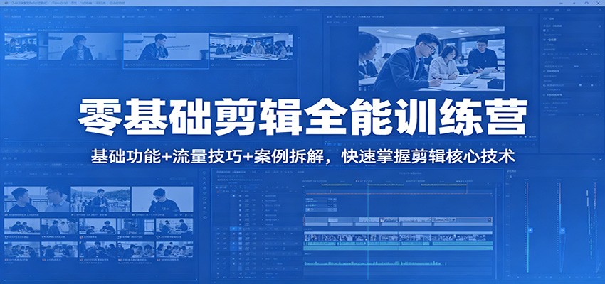 零基础剪辑全能训练营:基础功能+流量技巧+案例拆解,快速掌握剪辑核心技术-羽桐社资源站