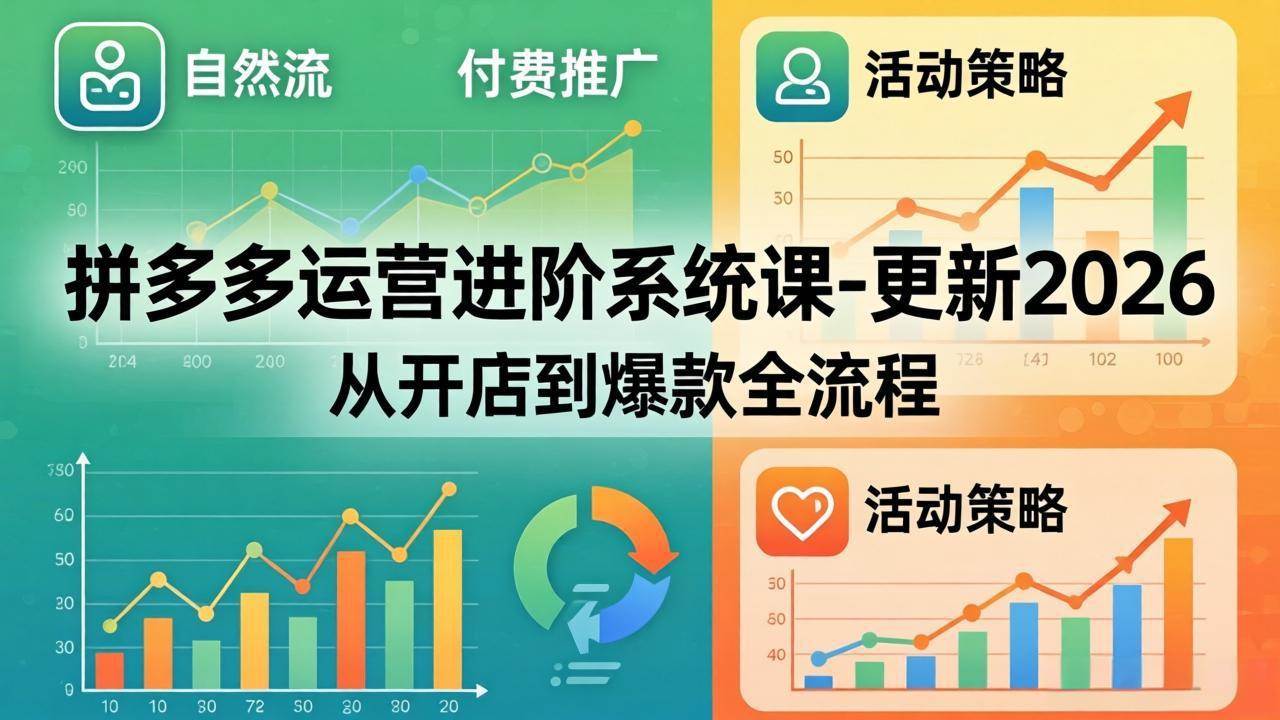 （18157期）拼多多运营进阶系统课-更新2026：从开店到爆款全流程，自然流+付费推广+活动策略-邪修侠 - 演示