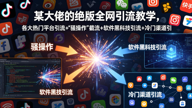 某大佬的绝版全网引流教学，各大热门平台引流+”骚操作”截流+软件黑科技引流+冷门渠道引流等-小白项目网