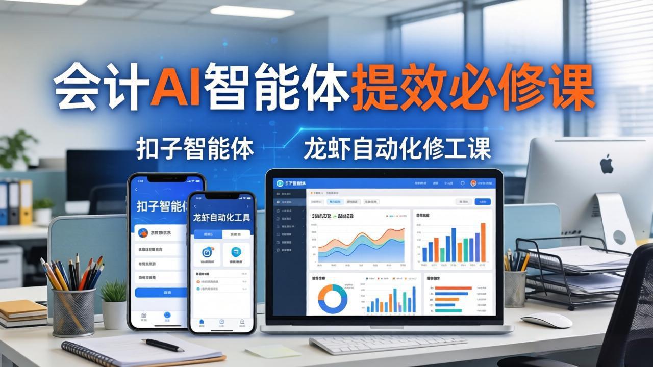 财务会计AI智能体提效必修课:扣子智能体+龙虾自动化+报表分析,一站式提升财务工作效率-羽桐社资源站