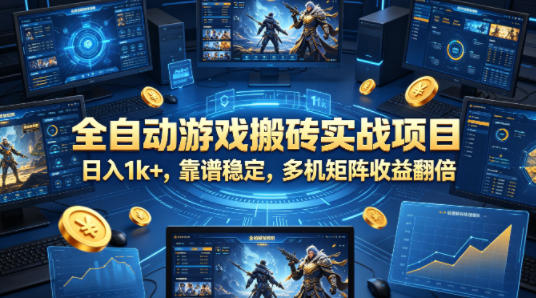 全自动游戏搬砖实战项目，日入1k+，靠谱稳定，多机矩阵收益翻倍【揭秘】-小白项目网