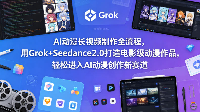 AI动漫长视频制作全流程，用Grok+Seedance2.0打造电影级动漫作品，轻松进入AI动漫创作新赛道-90网