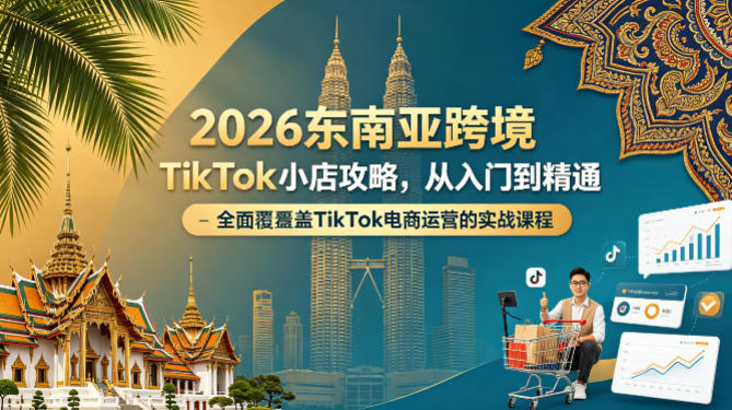 2026东南亚跨境TikTok小店攻略，从入门到精通、全面覆盖TikTok电商运营的实战课程（更新4月）-小白项目网
