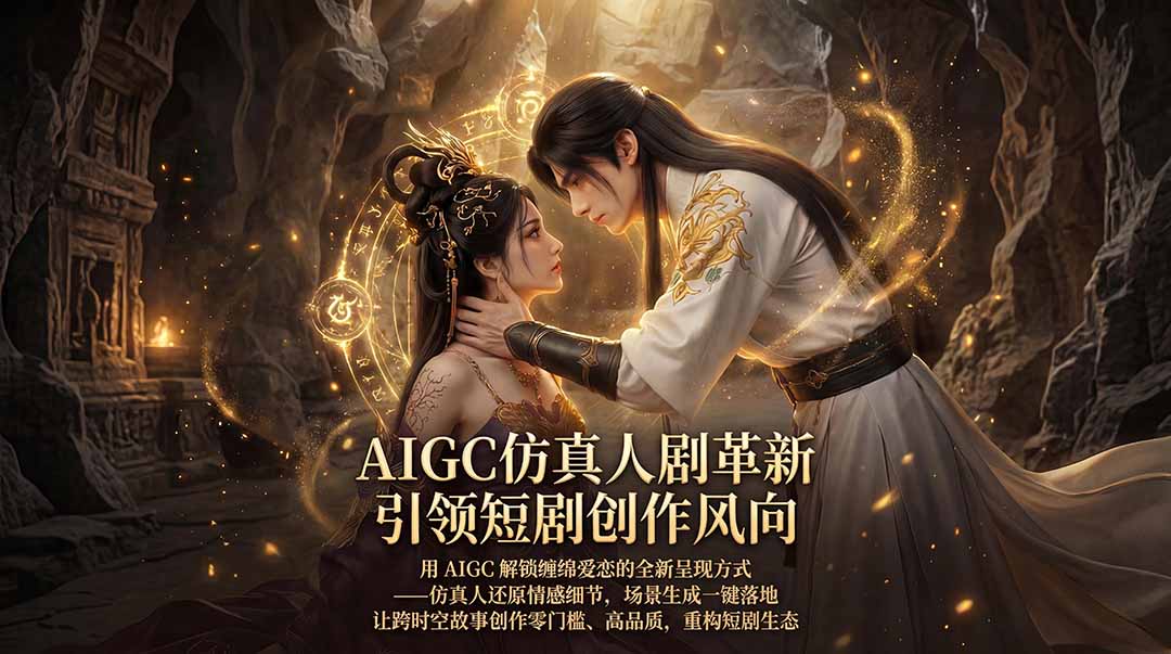 AIGC 仿真人短剧创作革新,解锁仙侠爱恋全新呈现,一键出高质场景,零门槛打造爆款剧集-羽桐社资源站