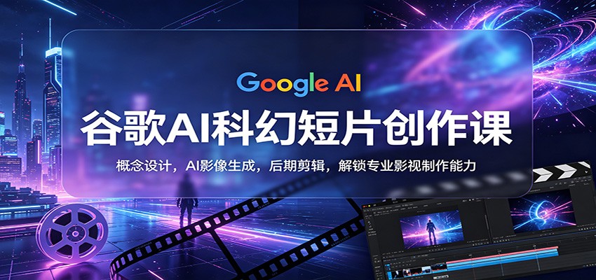 谷歌AI科幻短片创作课：概念设计，AI影像生成，后期剪辑，解锁专业影视制作能力-极栈网络