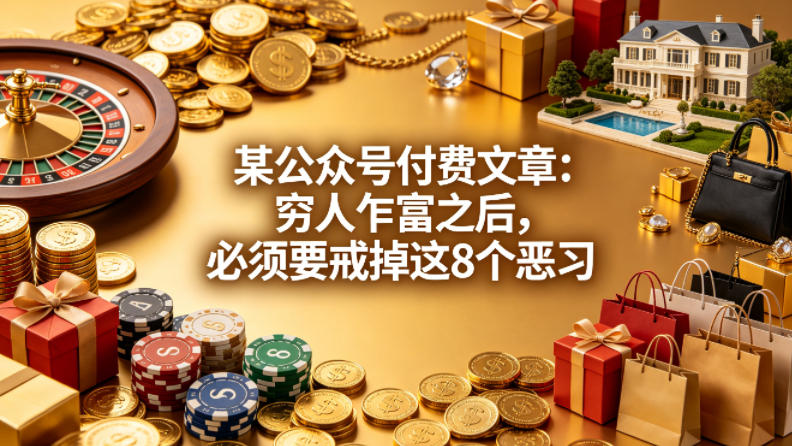 某公众号付费文章:穷人乍富之后,必须要戒掉这8个恶习-90网