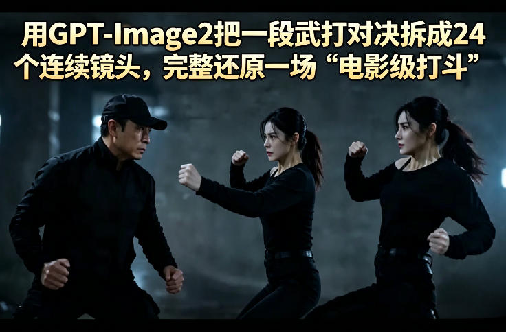 用GPT-Image2把一段武打对决拆成24个连续镜头，完整还原一场“电影级打斗”-90网