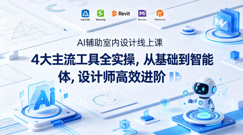 AI辅助室内设计线上课|4大主流工具全实操,从基础到智能体,设计师高效进阶-90网