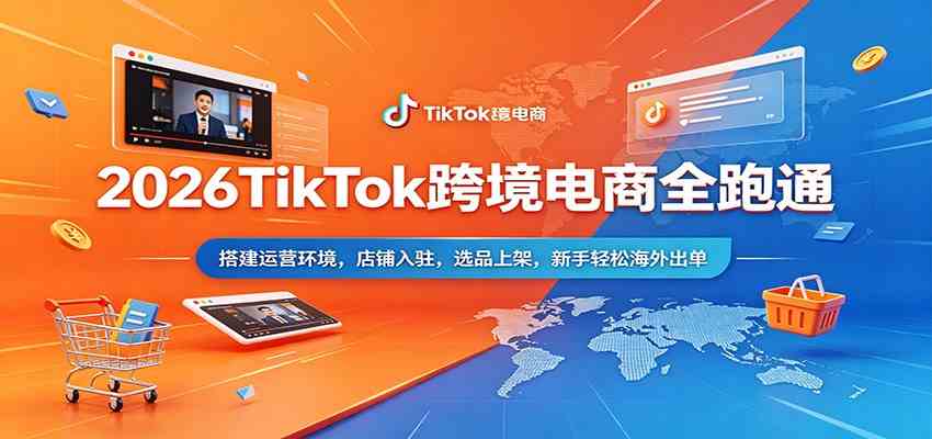 2026TikTok跨境电商全跑通：搭建运营环境，店铺入驻，选品上架，新手轻松海外出单-优优云网创