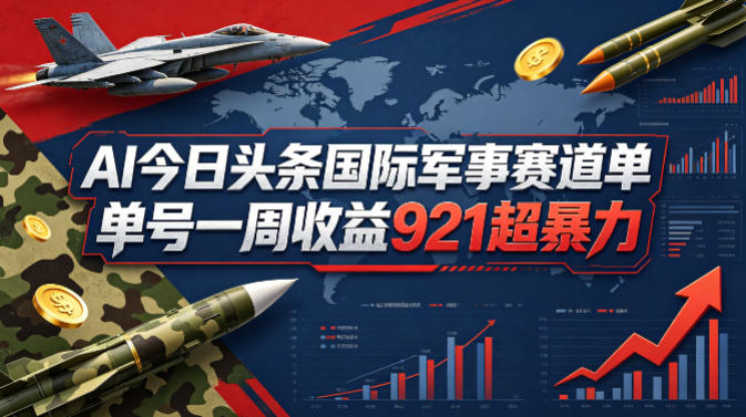 AI今日头条国际军事赛道,单号一周收益921,超暴力-90网
