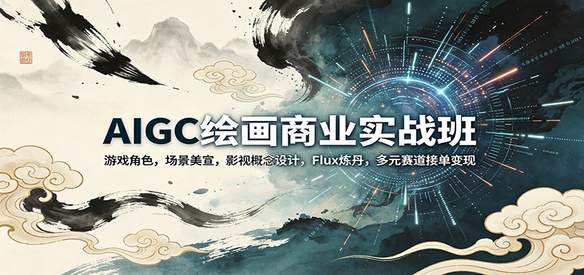 AIGC绘画商业实战班：游戏角色，场景美宣，影视概念设计，Flux炼丹，多元赛道接单变现-极栈网络