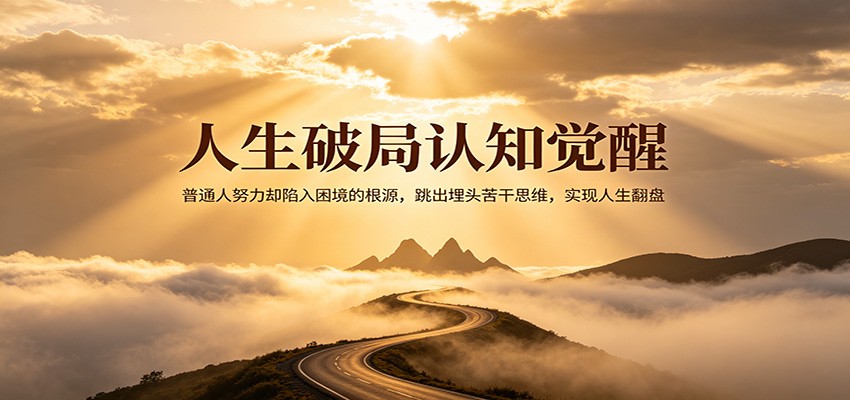 人生破局认知觉醒,普通人努力却陷入困境的根源,跳出埋头苦干思维,实现人生翻盘-羽桐社资源站