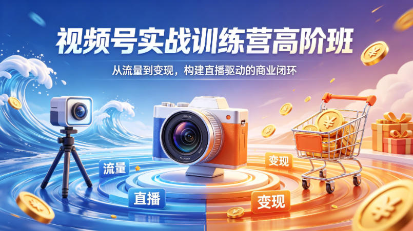 视频号实战训练营高阶班，从流量到变现，构建直播驱动的商业闭环(26年4月)-90网