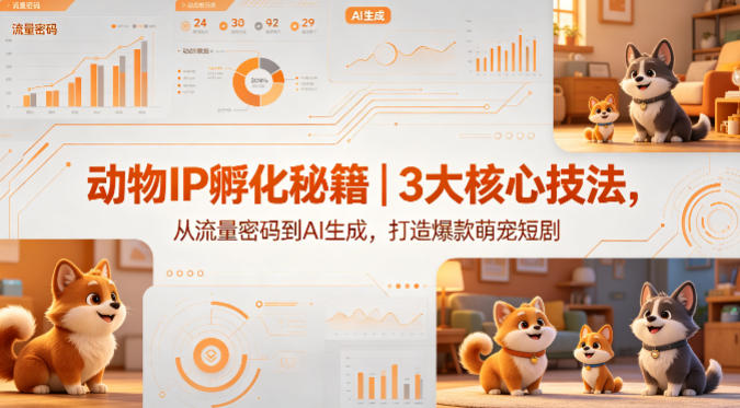 动物IP孵化秘籍｜3大核心技法，从流量密码到AI生成，打造爆款萌宠短剧-小白项目网