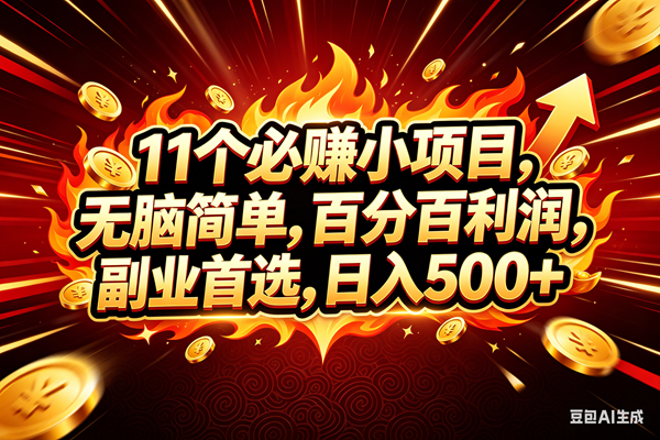 （18245期）11个必赚钱的小项目，百分百赚米，无脑简单，副业首选，日入300+-邪修侠 - 演示