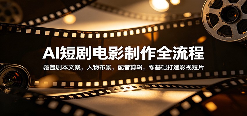 AI短剧电影制作全流程：覆盖剧本文案，人物布景，配音剪辑，零基础打造影视短片-优优云网创